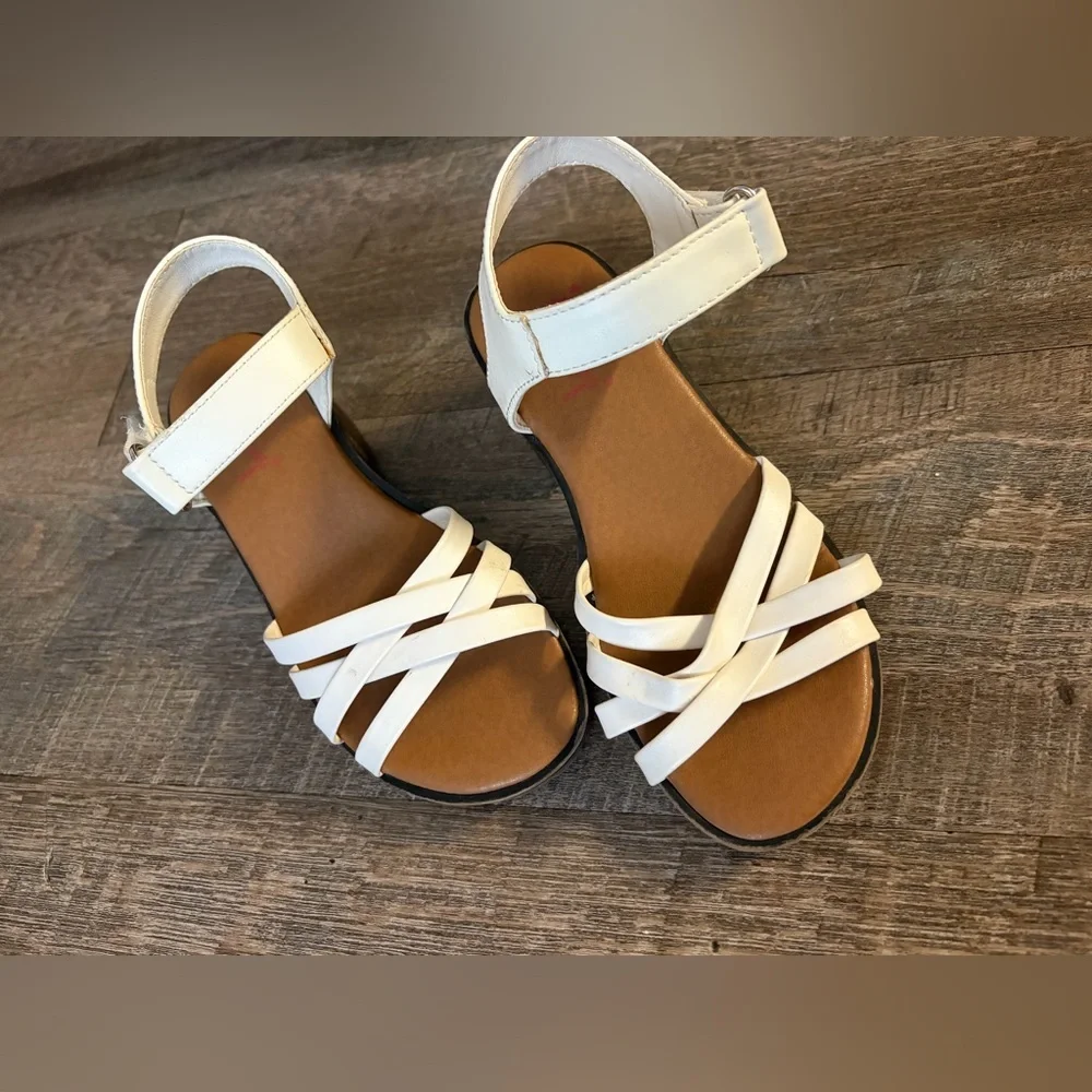 Girls White Strappy Heel Sandals size 13c